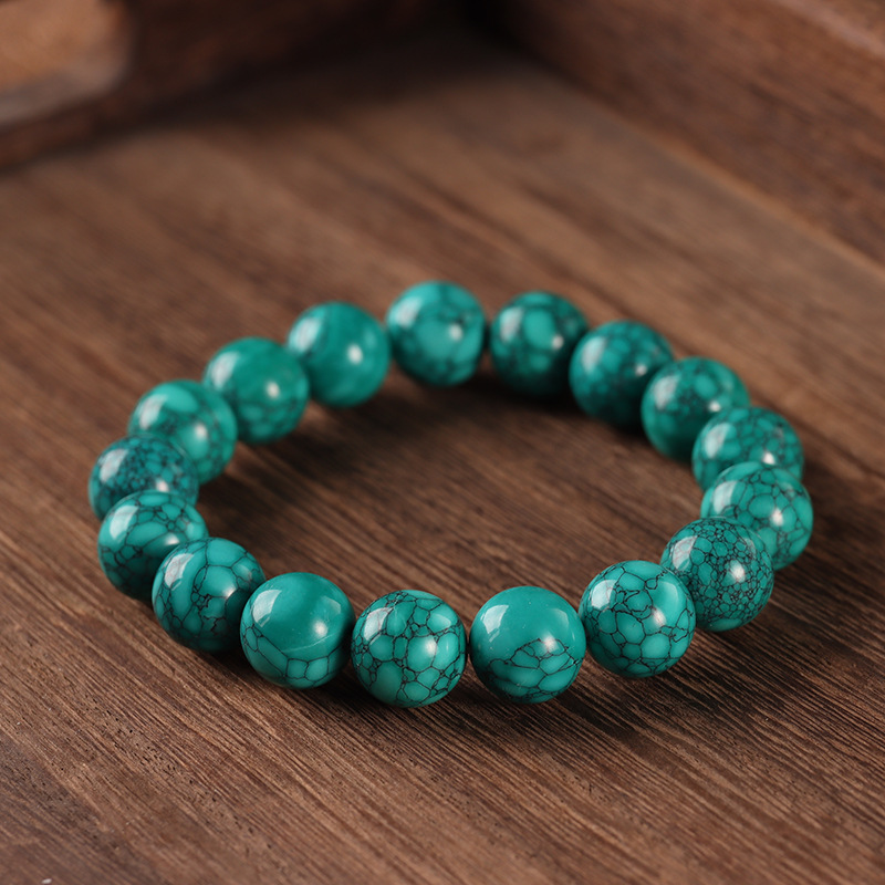 Natural Turquoise Ball Treatment Bracelet Good Luck Bracelet High Ceramic Ball Men's and Women's Bracelet