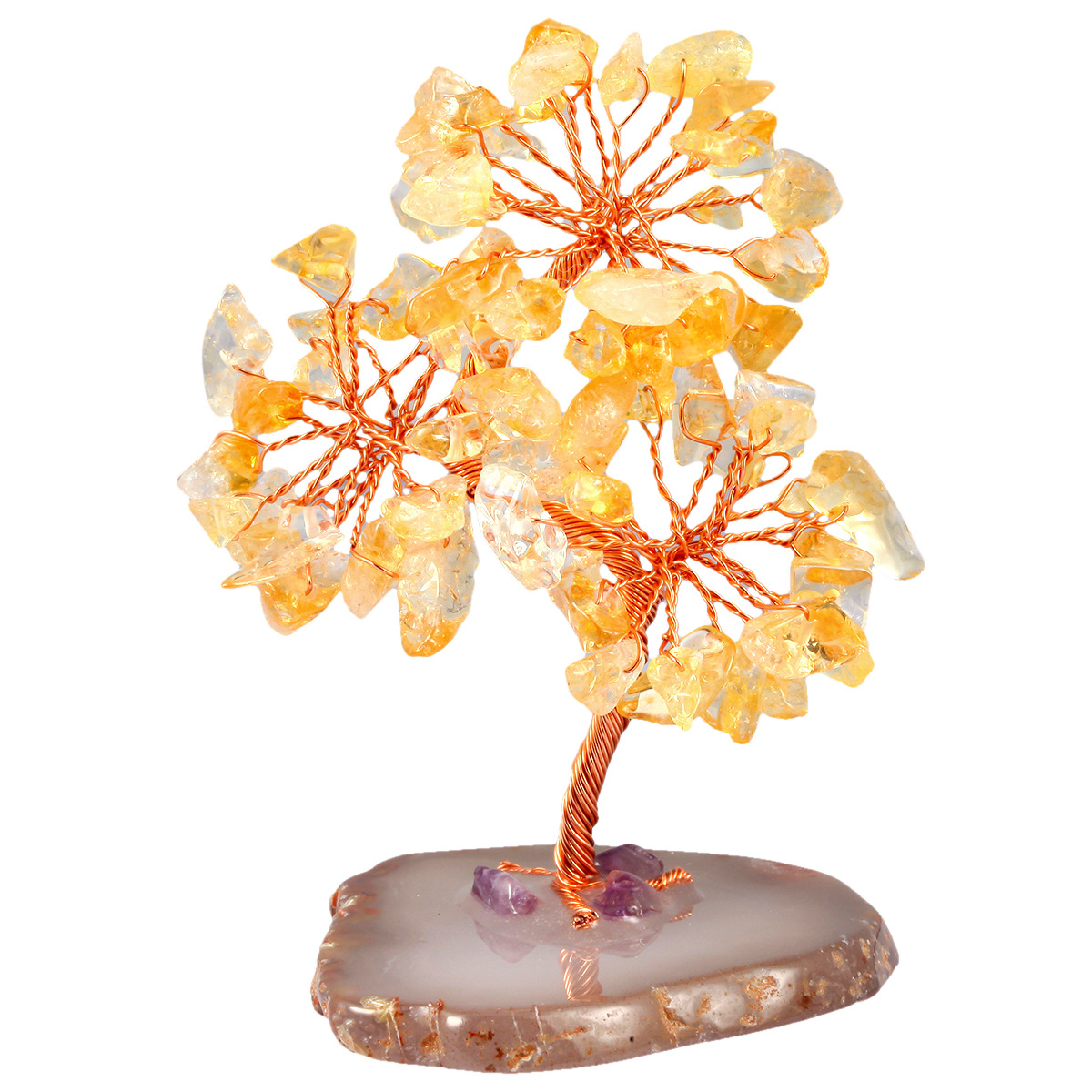 Wealth Crystal Tree, Natural Crystal Wishing Tree Home Decoration Small Wealth Tree Desktop Decoration