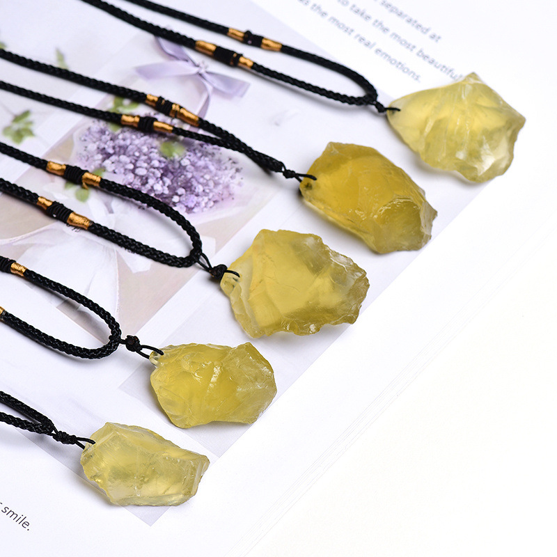 Natural Lucky Crystal Rough Stone Pendant - Crystal Energy Pendant Necklace