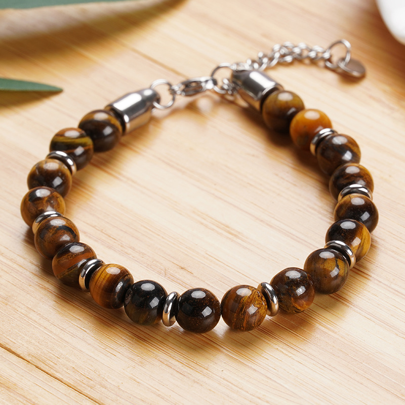 Natural Simple Tiger's Eye Stone Bracelet - Enhance Wealth Energy Personality Bracelet