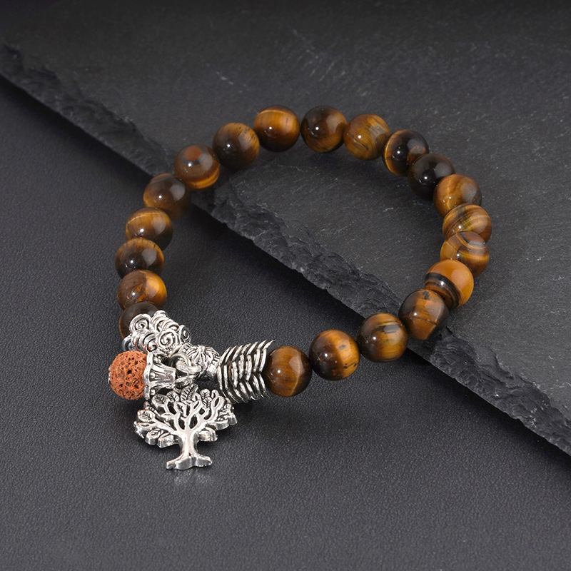 Natural Lucky Tiger's Eye Beads - Tree of Life Accessories Simple Bracelet