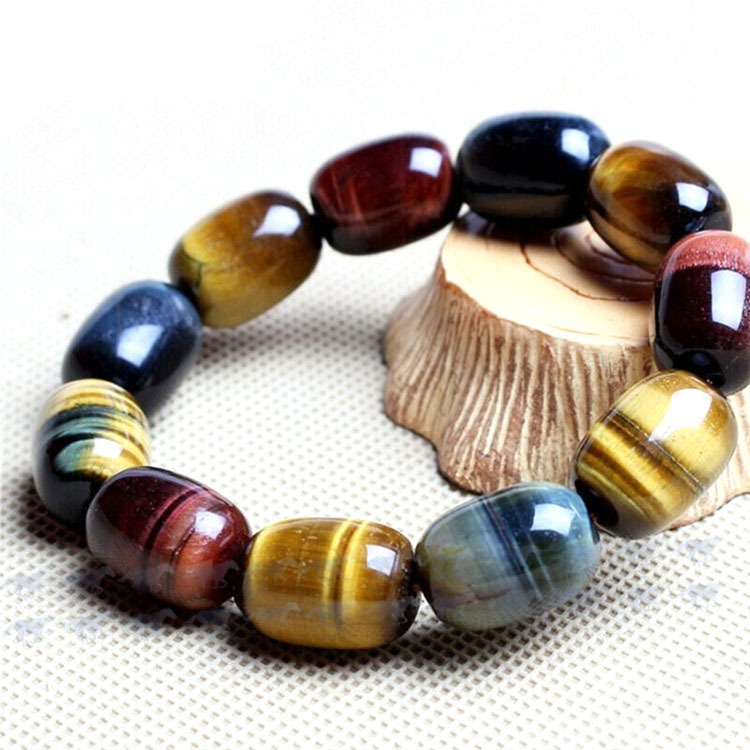 Natural Three-Color Tiger's Eye Stone Bracelet - Enhance Wealth Energy Bracelet